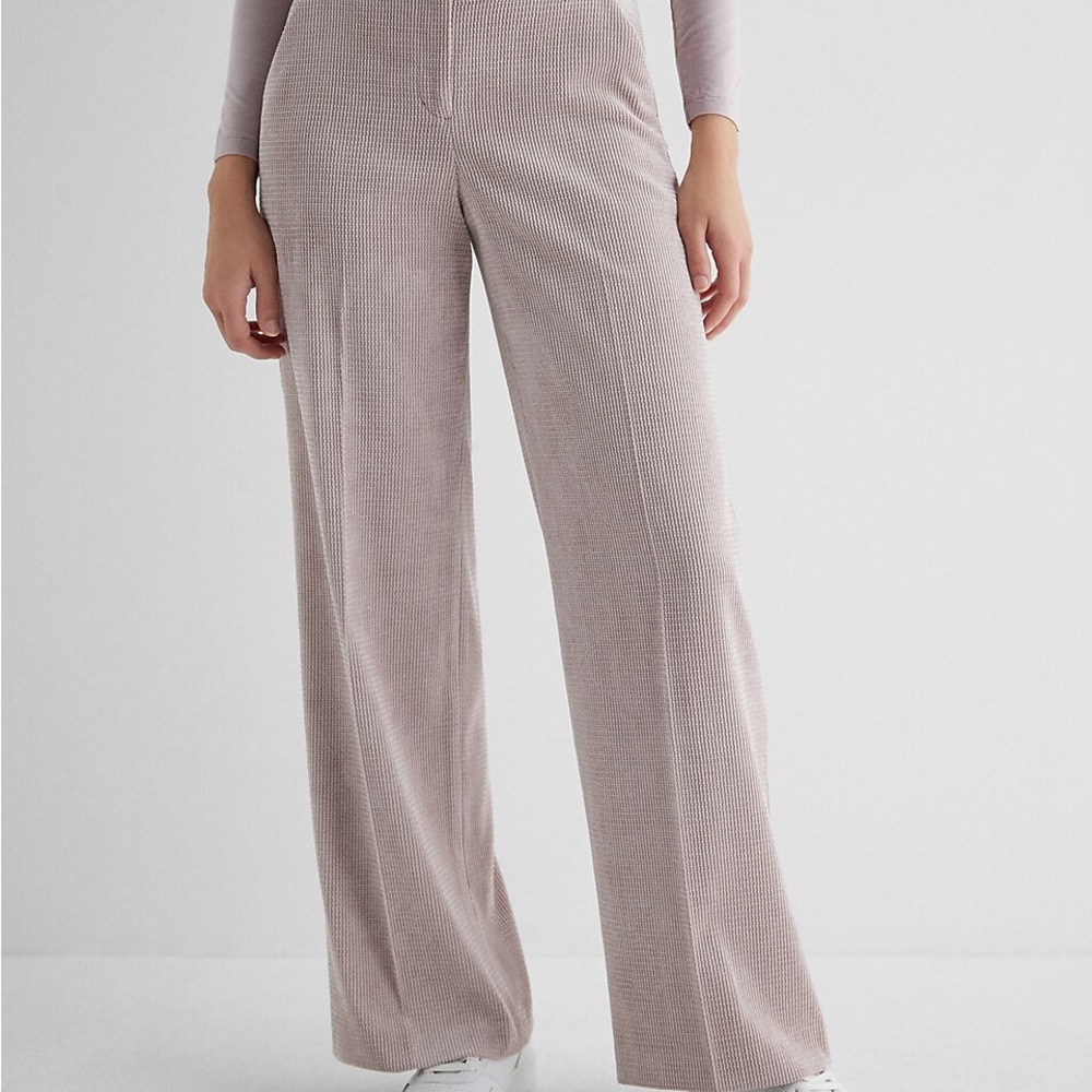 Express pink textured Wide-Leg Pants